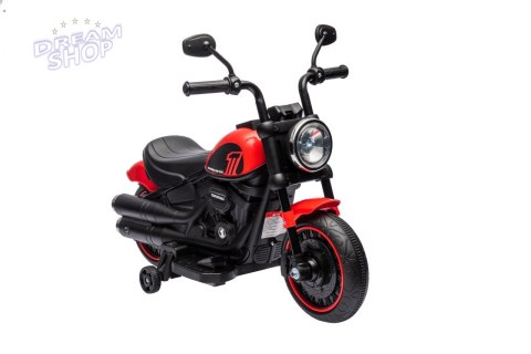 Motorek Chopper FASTER na akumulator dla dzieci Czerwony + Radio FM + Panel audio + LED Motorek Chopper FASTER na akumulator dla dzieci Czerwony + Radio FM + Panel audio + LED