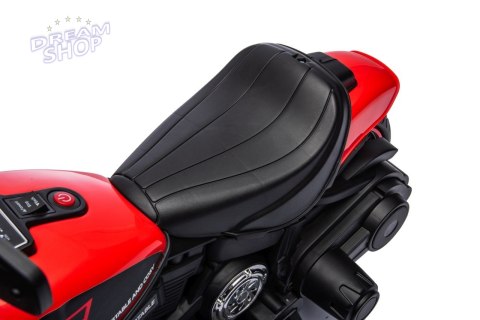 Motorek Chopper FASTER na akumulator dla dzieci Czerwony + Radio FM + Panel audio + LED Motorek Chopper FASTER na akumulator dla dzieci Czerwony + Radio FM + Panel audio + LED