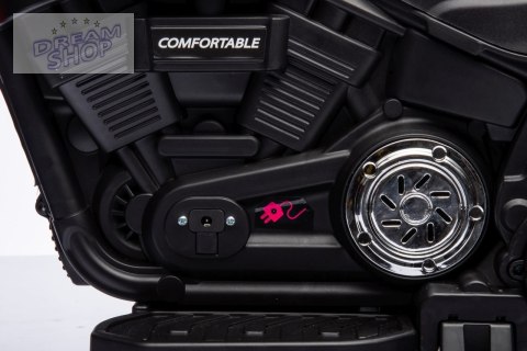 Motorek Chopper FASTER na akumulator dla dzieci Czerwony + Radio FM + Panel audio + LED Motorek Chopper FASTER na akumulator dla dzieci Czerwony + Radio FM + Panel audio + LED