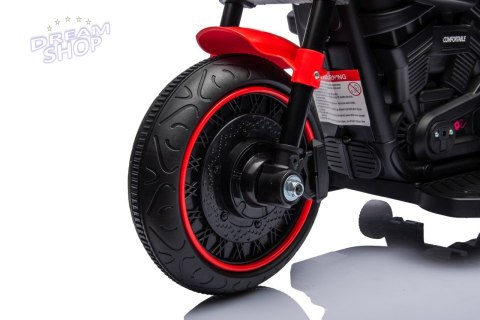 Motorek Chopper FASTER na akumulator dla dzieci Czerwony + Radio FM + Panel audio + LED Motorek Chopper FASTER na akumulator dla dzieci Czerwony + Radio FM + Panel audio + LED