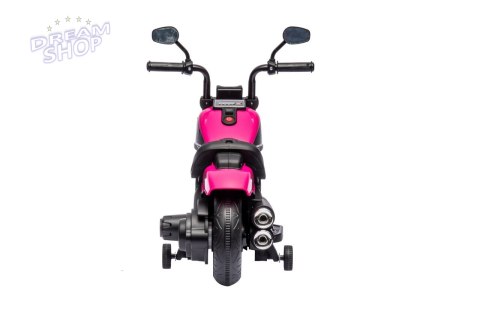 Motorek Chopper FASTER na akumulator dla dzieci Różowy + Radio FM + Panel audio + LED Motorek Chopper FASTER na akumulator dla dzieci Różowy + Radio FM + Panel audio + LED