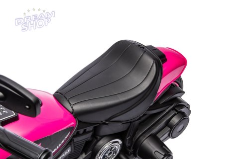 Motorek Chopper FASTER na akumulator dla dzieci Różowy + Radio FM + Panel audio + LED Motorek Chopper FASTER na akumulator dla dzieci Różowy + Radio FM + Panel audio + LED