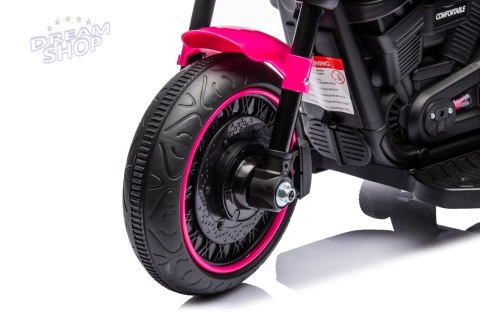 Motorek Chopper FASTER na akumulator dla dzieci Różowy + Radio FM + Panel audio + LED Motorek Chopper FASTER na akumulator dla dzieci Różowy + Radio FM + Panel audio + LED
