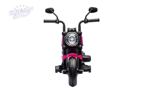 Motorek Chopper FASTER na akumulator dla dzieci Różowy + Radio FM + Panel audio + LED Motorek Chopper FASTER na akumulator dla dzieci Różowy + Radio FM + Panel audio + LED