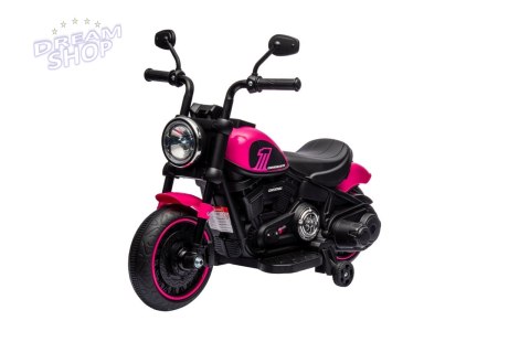 Motorek Chopper FASTER na akumulator dla dzieci Różowy + Radio FM + Panel audio + LED Motorek Chopper FASTER na akumulator dla dzieci Różowy + Radio FM + Panel audio + LED