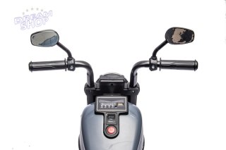 Motorek Chopper FASTER na akumulator dla dzieci Szary + Radio FM + Panel audio + LED