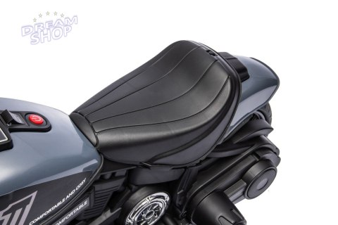 Motorek Chopper FASTER na akumulator dla dzieci Szary + Radio FM + Panel audio + LED Motorek Chopper FASTER na akumulator dla dzieci Szary + Radio FM + Panel audio + LED