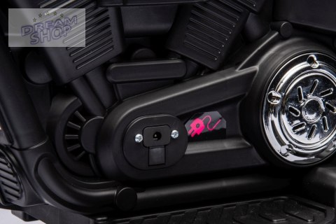 Motorek Chopper FASTER na akumulator dla dzieci Szary + Radio FM + Panel audio + LED Motorek Chopper FASTER na akumulator dla dzieci Szary + Radio FM + Panel audio + LED