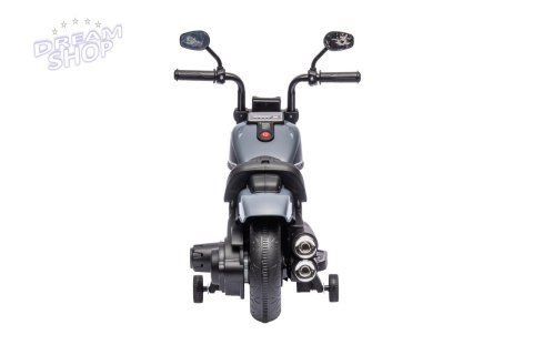Motorek Chopper FASTER na akumulator dla dzieci Szary + Radio FM + Panel audio + LED Motorek Chopper FASTER na akumulator dla dzieci Szary + Radio FM + Panel audio + LED