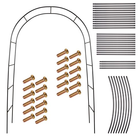 Pergola ogrodowa łuk uchwyt na róże kwiaty bluszcz pnącza metalowa 240 x 140 cm