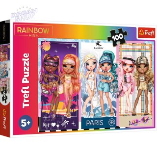 Puzzle - 100 - Tęczowe laleczki - MGA Rainbow high Trefl 16444