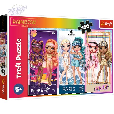Puzzle - 100 - Tęczowe laleczki - MGA Rainbow high Trefl 16444