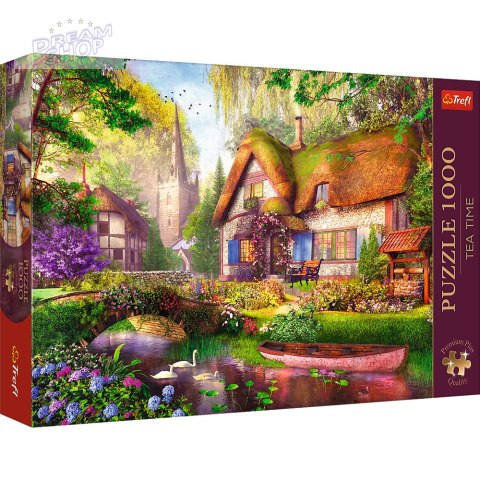 Puzzle- 1000 Premium Plus - Tea Time: Urocza chatka w lesie Trefl 10804