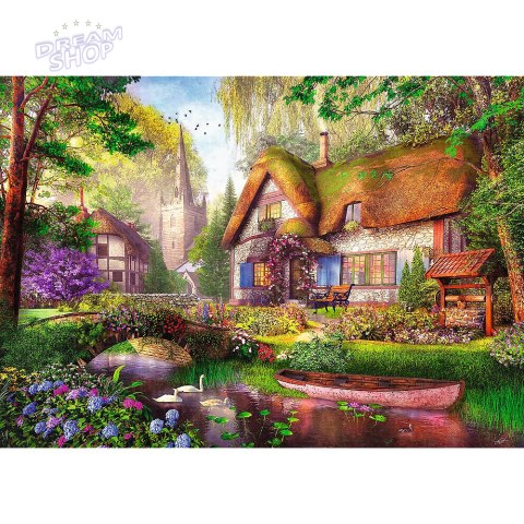 Puzzle- 1000 Premium Plus - Tea Time: Urocza chatka w lesie Trefl 10804