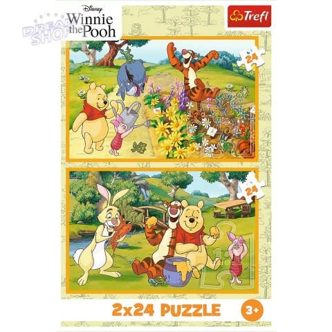 Puzzle - 2x24 - Dzień w ogrodzie - Disney Winnie the Pooh Trefl 34436
