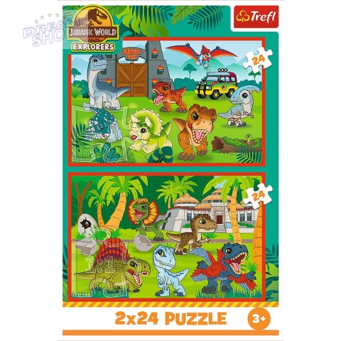 Puzzle - 2x24 - Małe dinozaury - Universal Jurassic World Trefl 34437 Puzzle - 2x24 - Małe dinozaury - Universal Jurassic World Trefl 34437