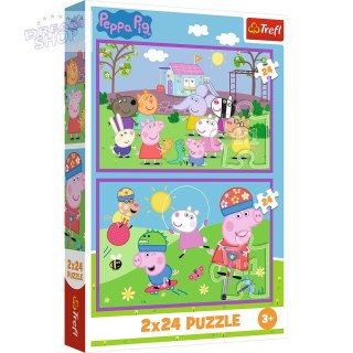 Puzzle - 2x24 - Peppa na placu zabaw - Peppa Pig 34435