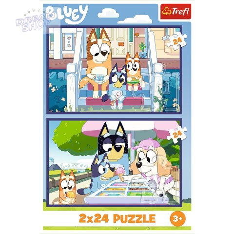 Puzzle - 2x24 - Zabawna Bluey - BBC Bluey Trefl 34446
