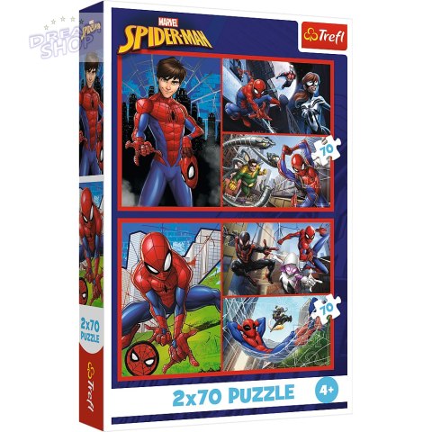 Puzzle - 2x70 - Pajęcze historie - Disney Marvel Spiderman Trefl 34443