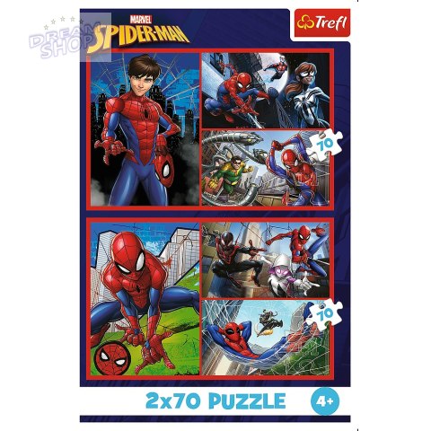 Puzzle - 2x70 - Pajęcze historie - Disney Marvel Spiderman Trefl 34443