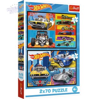 Puzzle - 2x70 - Samochodziki - Hot Wheels Trefl 34442