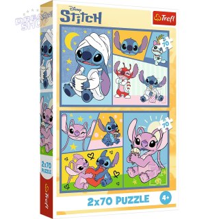 Puzzle - 2x70 - Ze Stitchem nie ma nudy - Disney Lilo and Stitch Trefl 34444