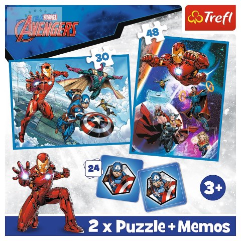 Puzzle - 2w1 + memos - Bohaterowie w akcji / Disney Marvel The Avengers Trefl 93333 Puzzle - 2w1 + memos - Bohaterowie w akcji / Disney Marvel The Avengers Trefl 93333