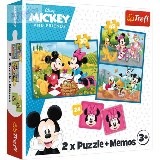 Puzzle - 2w1 + memos - Poznaj bohaterów Disney Trefl 93344