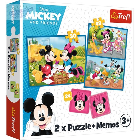 Puzzle - 2w1 + memos - Poznaj bohaterów Disney Trefl 93344