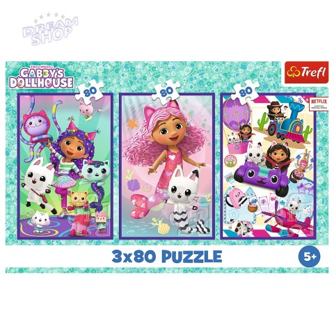Puzzle 3x80 - Kolorowe dni Gabby Trefl 34882