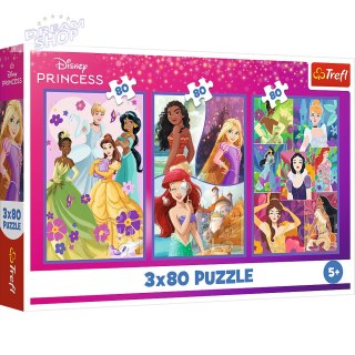Puzzle - 3x80 - Księżniczki przyjaciółki - Disney Princess Trefl 34884