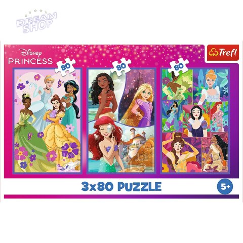 Puzzle - 3x80 - Księżniczki przyjaciółki - Disney Princess Trefl 34884 Puzzle - 3x80 - Księżniczki przyjaciółki - Disney Princess Trefl 34884