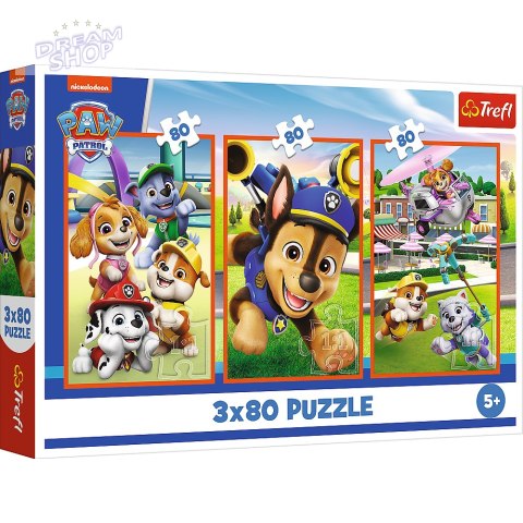 Puzzle - 3x80 - Psia zgraja Psi Patrol Trefl 34886