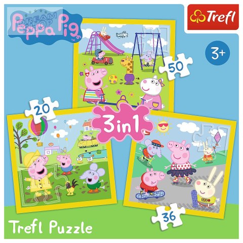 Puzzle - 3w1 - Wesoły dzień Peppy - Peppa Pig Trefl 34849