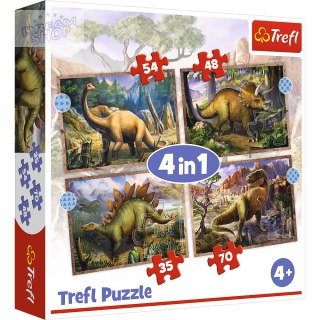 Puzzle - 4w1 - Ciekawe dinozaury / Trefl 34383