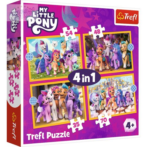 Puzzle - 4w1 - Poznaj kucyki Pony My Little Pony Trefl 34624