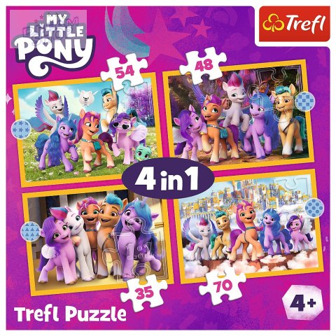 Puzzle - 4w1 - Poznaj kucyki Pony My Little Pony Trefl 34624