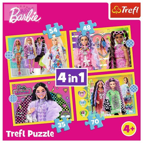 Puzzle - 4w1 - Wesoły świat Barbie / Mattel, Barbie 34626 Puzzle - 4w1 - Wesoły świat Barbie / Mattel, Barbie 34626