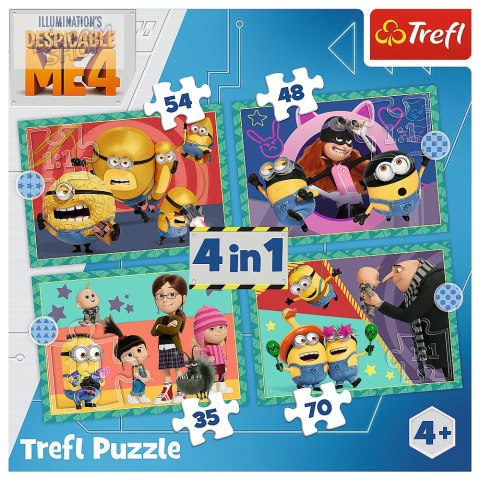 Puzzle - 4w1 - Zwariowane Minionki Trefl 34648