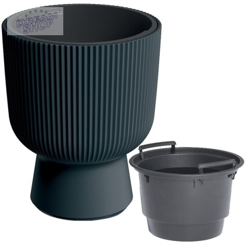 DONICZKA DO KWIATÓW MILLY NA NODZE ŚR 24CM ANTRACYT