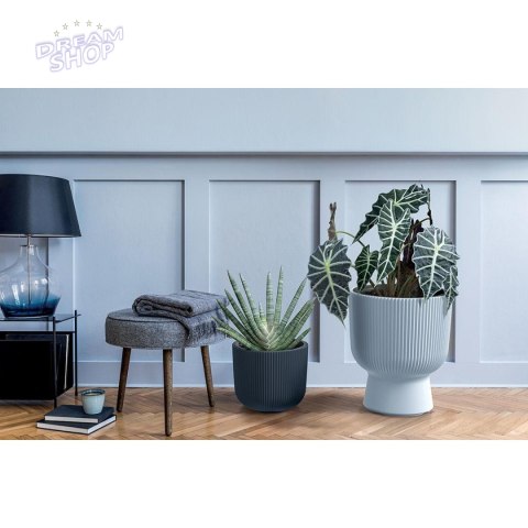 DONICZKA DO KWIATÓW MILLY NA NODZE ŚR 24CM ANTRACYT