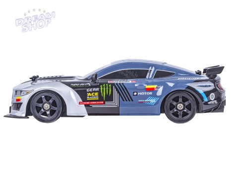 DUŻY Samochód Do Driftu Auto RC Drift 1:16 2,4 GHz PARA DYM Grafitowy Mustang 4WD LED DUŻY Samochód Do Driftu Auto RC Drift 1:16 2,4 GHz PARA DYM Grafitowy Mustang 4WD LED