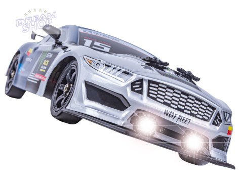 DUŻY Samochód Do Driftu Auto RC Drift 1:16 2,4 GHz PARA DYM Grafitowy Mustang 4WD LED DUŻY Samochód Do Driftu Auto RC Drift 1:16 2,4 GHz PARA DYM Grafitowy Mustang 4WD LED