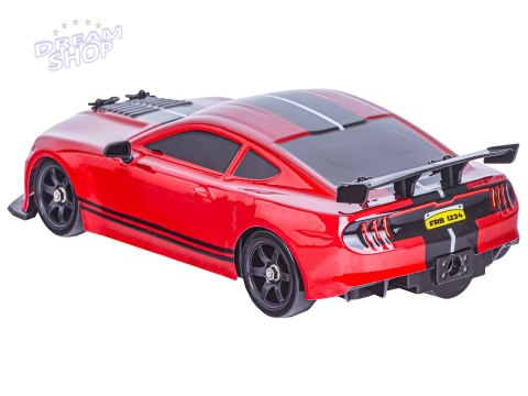 DUŻY Samochód Do Driftu Auto RC Drift 1:16 2,4 GHz PARA DYM Mustang 4WD Czerwony LED DUŻY Samochód Do Driftu Auto RC Drift 1:16 2,4 GHz PARA DYM Mustang 4WD Czerwony LED