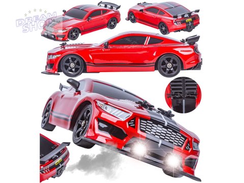DUŻY Samochód Do Driftu Auto RC Drift 1:16 2,4 GHz PARA DYM Mustang 4WD Czerwony LED DUŻY Samochód Do Driftu Auto RC Drift 1:16 2,4 GHz PARA DYM Mustang 4WD Czerwony LED