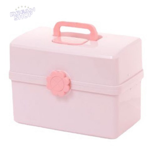 Organizer Pudełko Na Biżuterię Kosmetyki Akcesoria Różowe 29x16x16cm Organizer Pudełko Na Biżuterię Kosmetyki Akcesoria Różowe 29x16x16cm