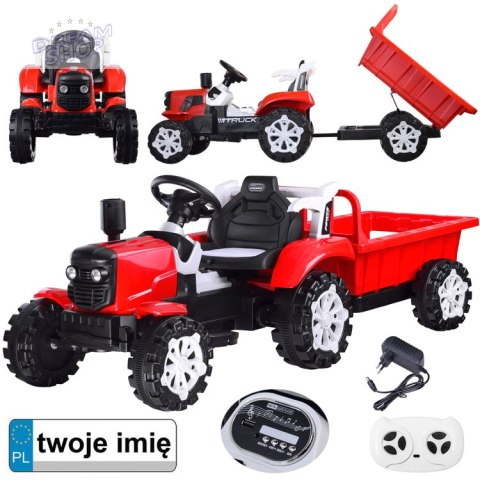 Traktor z przyczepą na akumulator świeci PA0234 Traktor z przyczepą na akumulator świeci PA0234