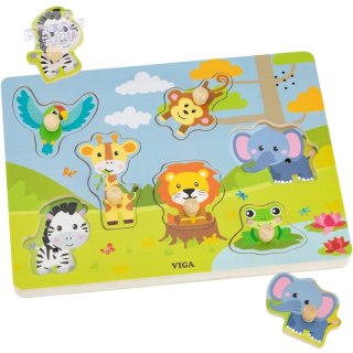 VIGA Puzzle Dźwiękowe Dopasuj Zwierzęta Egzotyczne