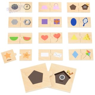 VIGA Zestaw Puzzle Łączenie Kształtów i Przedmiotów