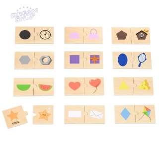 VIGA Zestaw Puzzle Łączenie Kształtów i Przedmiotów